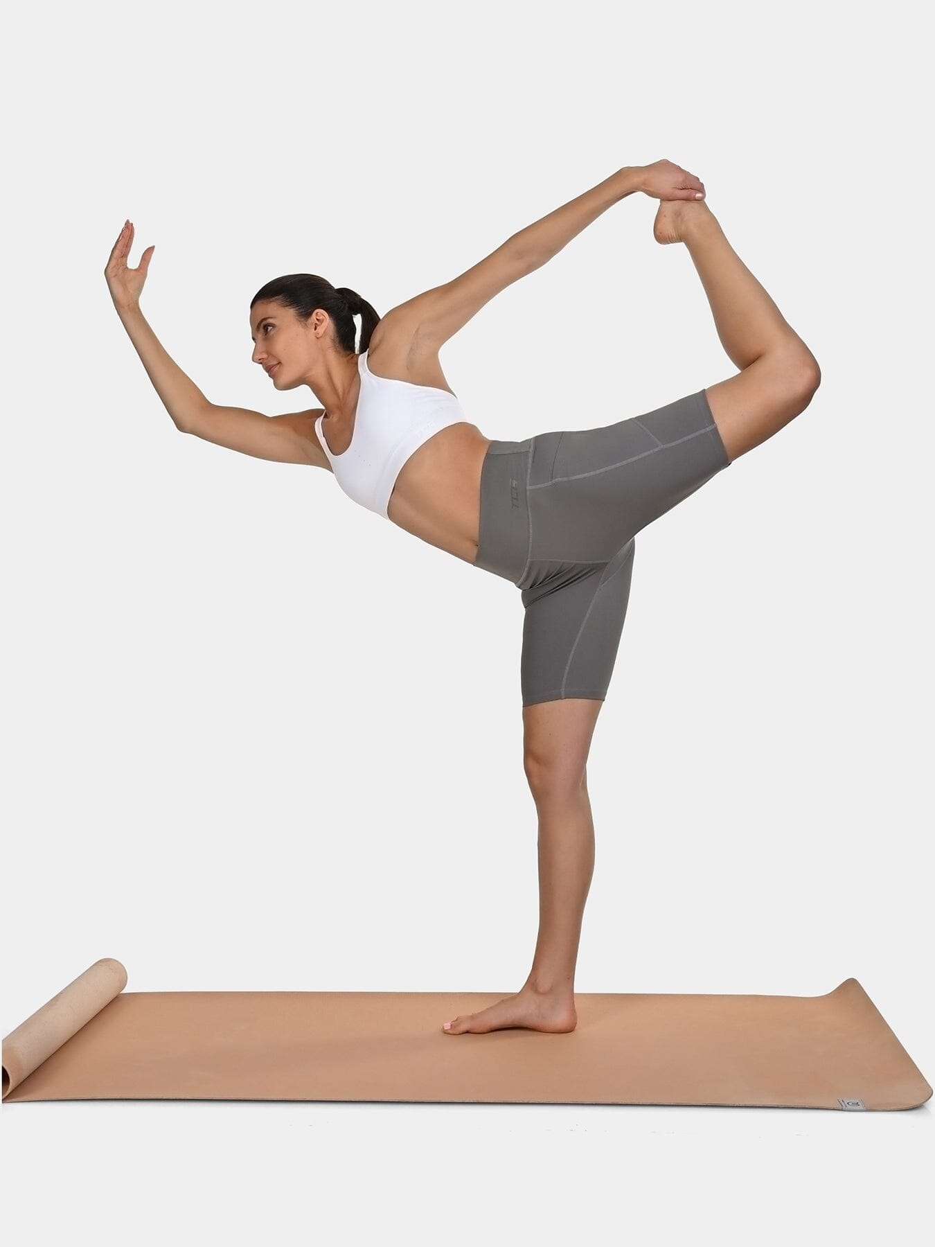 TCA Women's High Waisted Yoga Shorts – Tummy Control Buttery Soft Biker Shorts with 2 Open Side Pockets for Running, Gym, and Workout