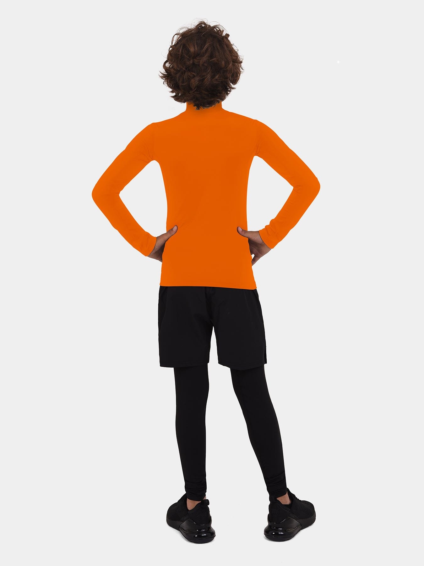 SuperThermal Compression Base Layer Long Sleeve Mock Neck For Boys With Brushed Inner Fabric
