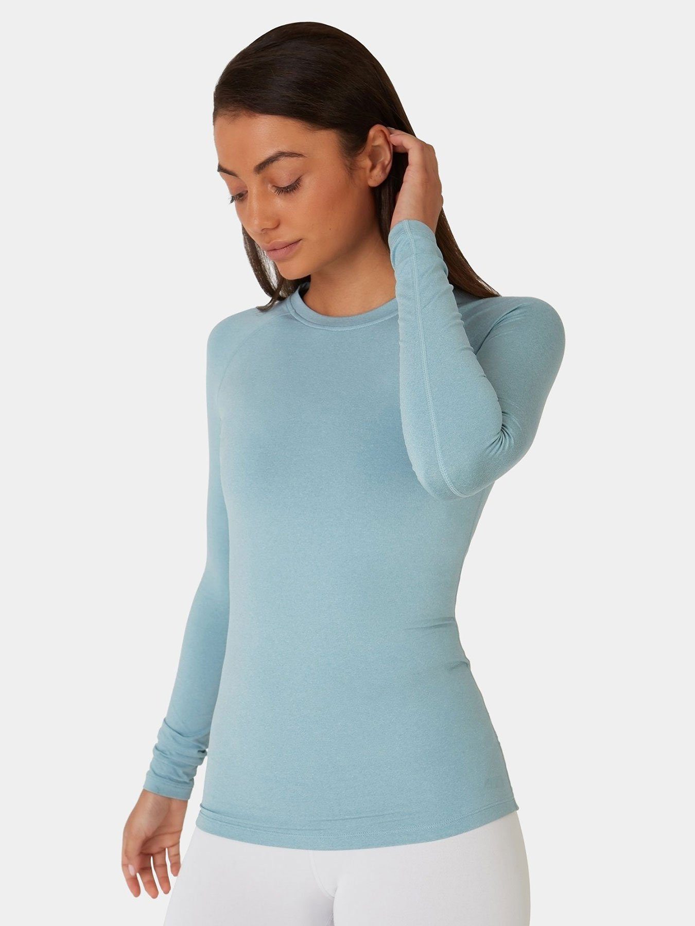 Women Long Sleeve Crew Neck Thermal Tops Ladies V-Neck Stretch Winter Warm  Shirt
