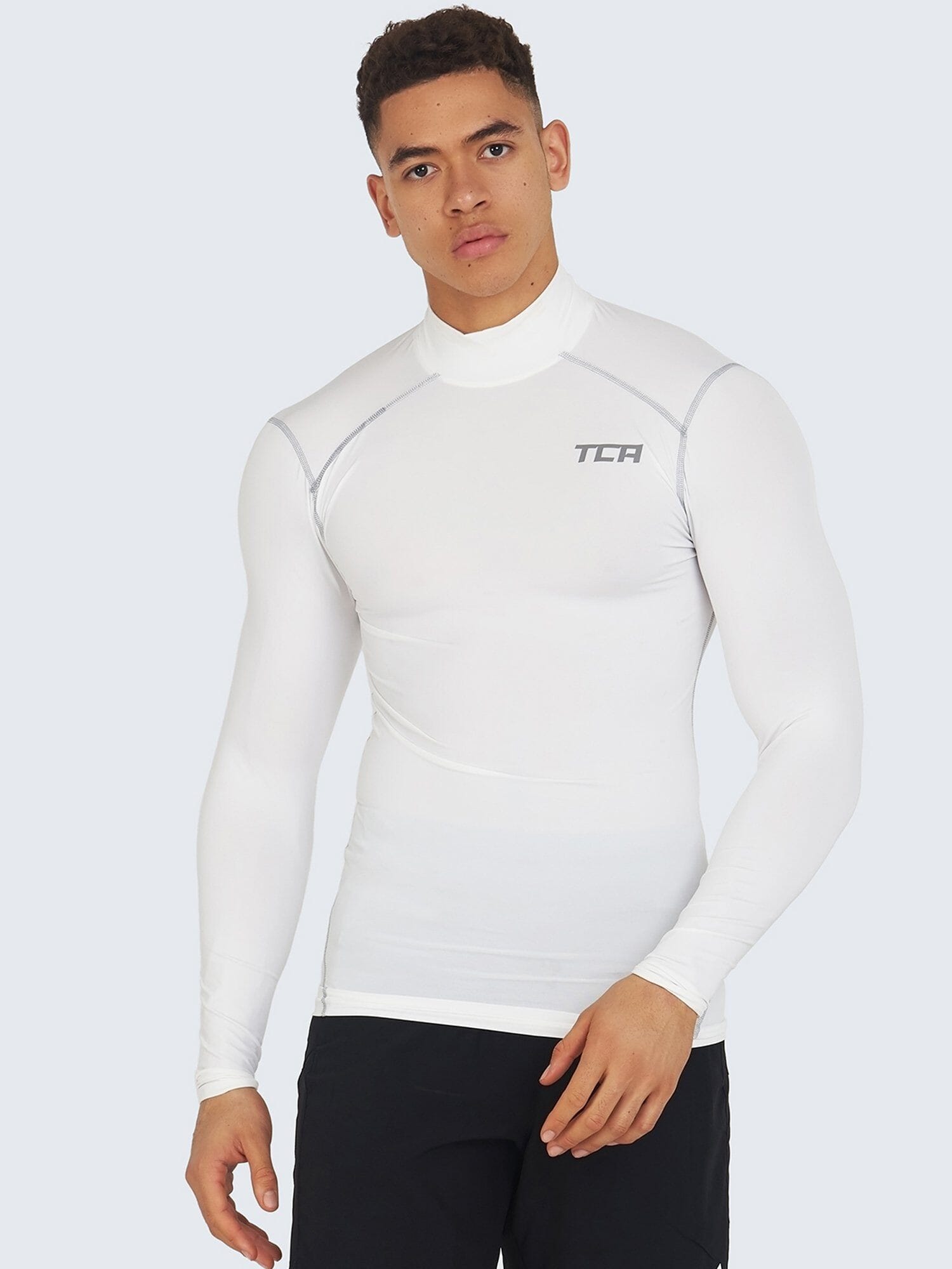 Mens white base layer top best sale