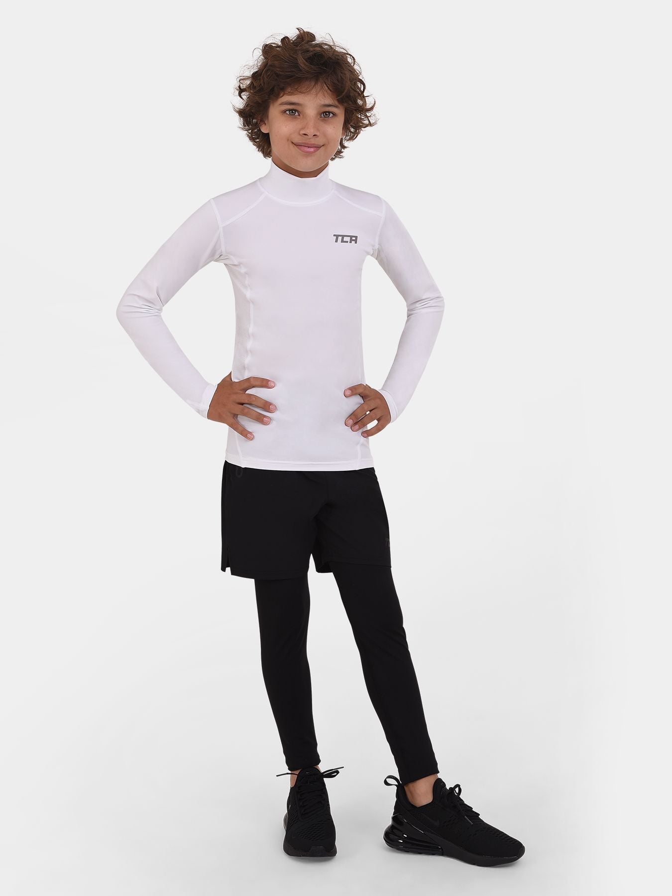 Tca Boys Base Layer Top Boys' HyperFusion Base Layer Mock White TCA