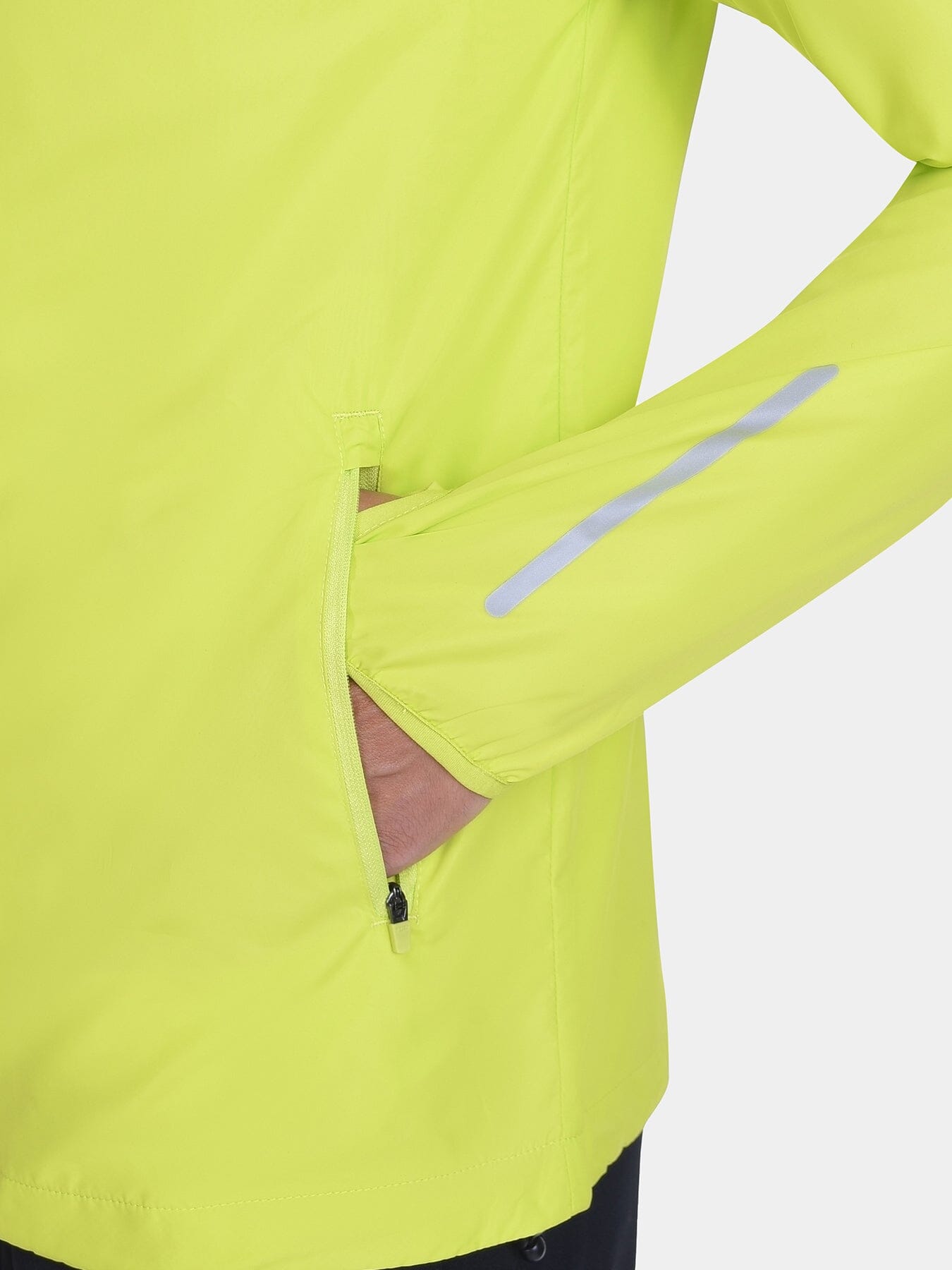 Softshell Packable Running Water Repellant Hooded Jacket For Men With Thumbholes, Reflective Strips & Zip Pockets