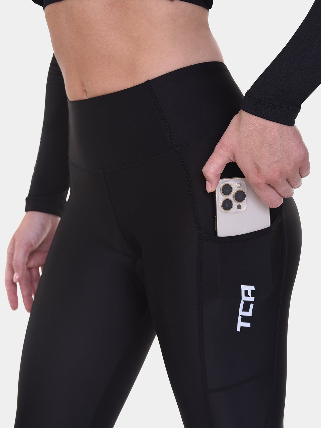 Padded Capri Cycling Leggings For Women With Reflective Strips & Side Pocket