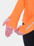 Softshell Packable Running Water Repellant Hooded Jacket For Women With Thumbholes, Reflective Strips & Zip Pockets