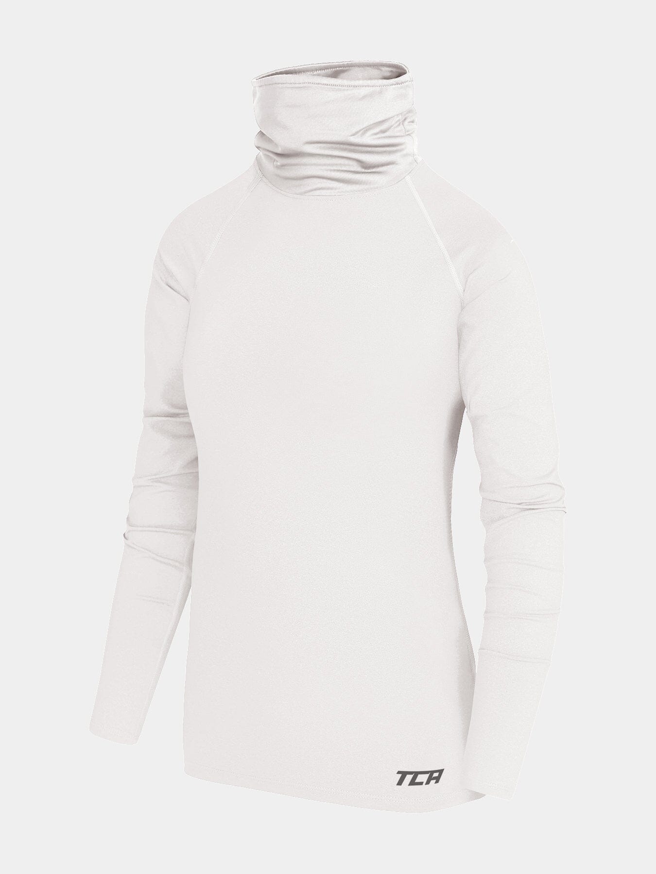 Warm-Up Thermal Long Sleeve Funnel Neck Top For Girls With Brushed Inner Fabric, Thumbholes & Reflective Strips