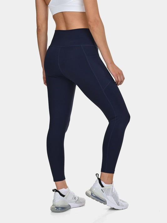 TCA Women's High Waisted 7/8 Leggings _ Tummy Control Buttery Soft Leggings with 2 Open Side Pockets  for Running, Gym, and Workout