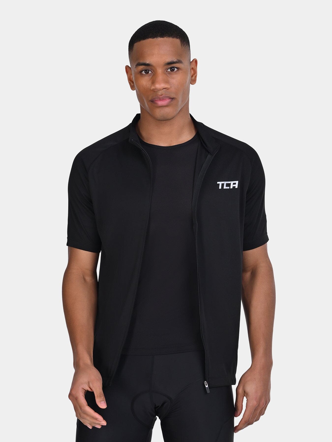 TCA Men's Short Sleeve Cycling Base Layer Shirt - Men’s Summer Cycling Mesh Top - Lightweight Breathable Base Layer Biking Shirt for Jersey Jacket - Windproof Quickdry Athletic Fit