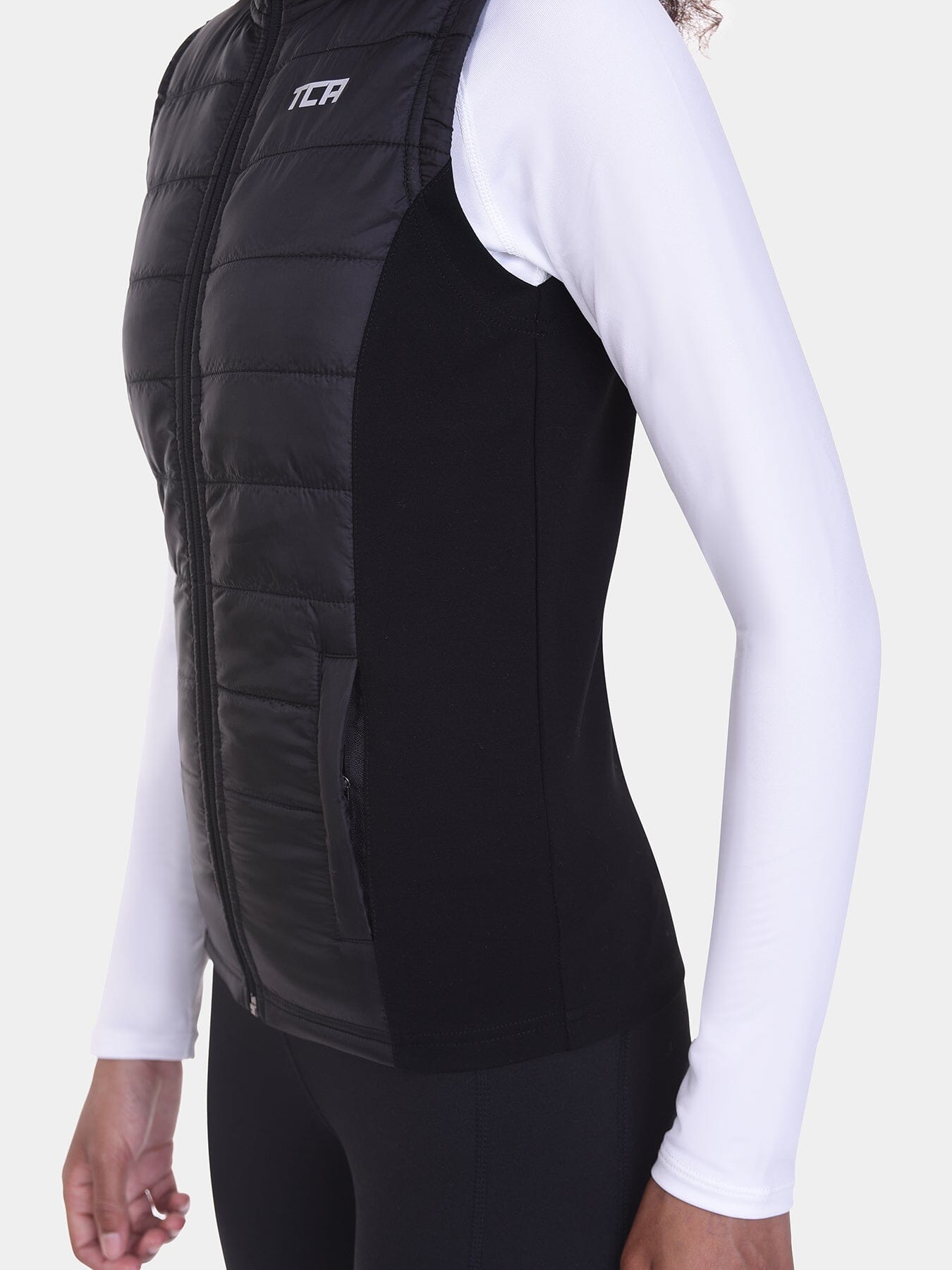 Excel Padded Running Gilet For Girls With Zip Pockets & Reflective Strips