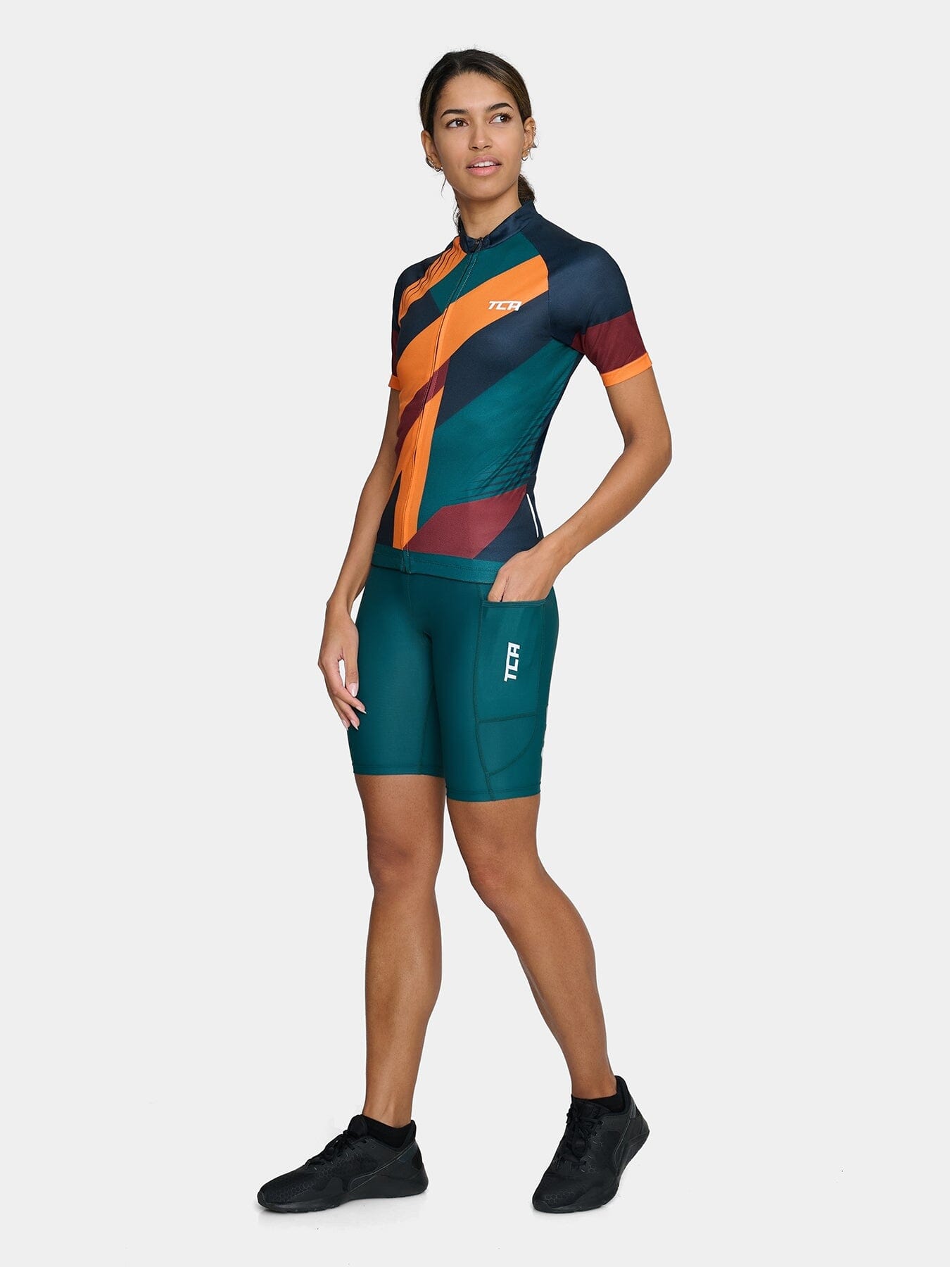 Padded Cycling Bike Shorts For Women With Reflective Strips & Side Pocket