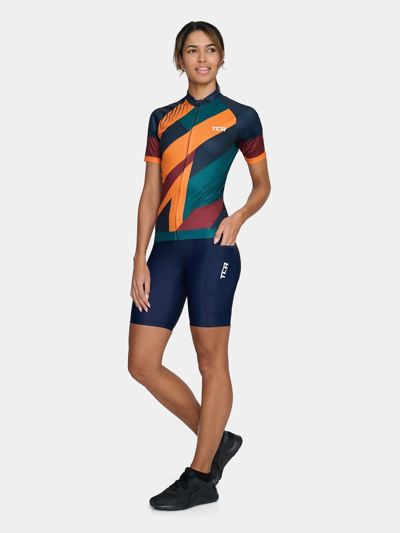 Padded Cycling Bike Shorts For Women With Reflective Strips & Side Pocket