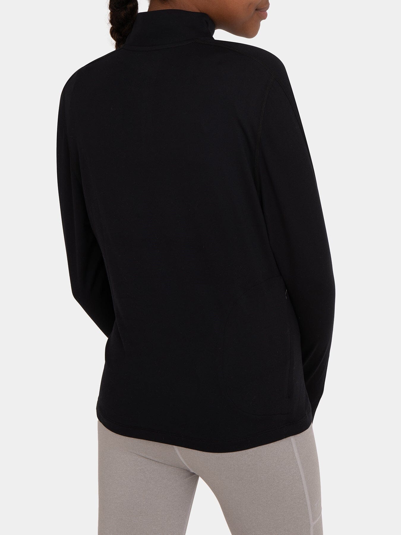 Fusion Half Zip Running Top For Girls With Thumbholes & Back Zip Pocket