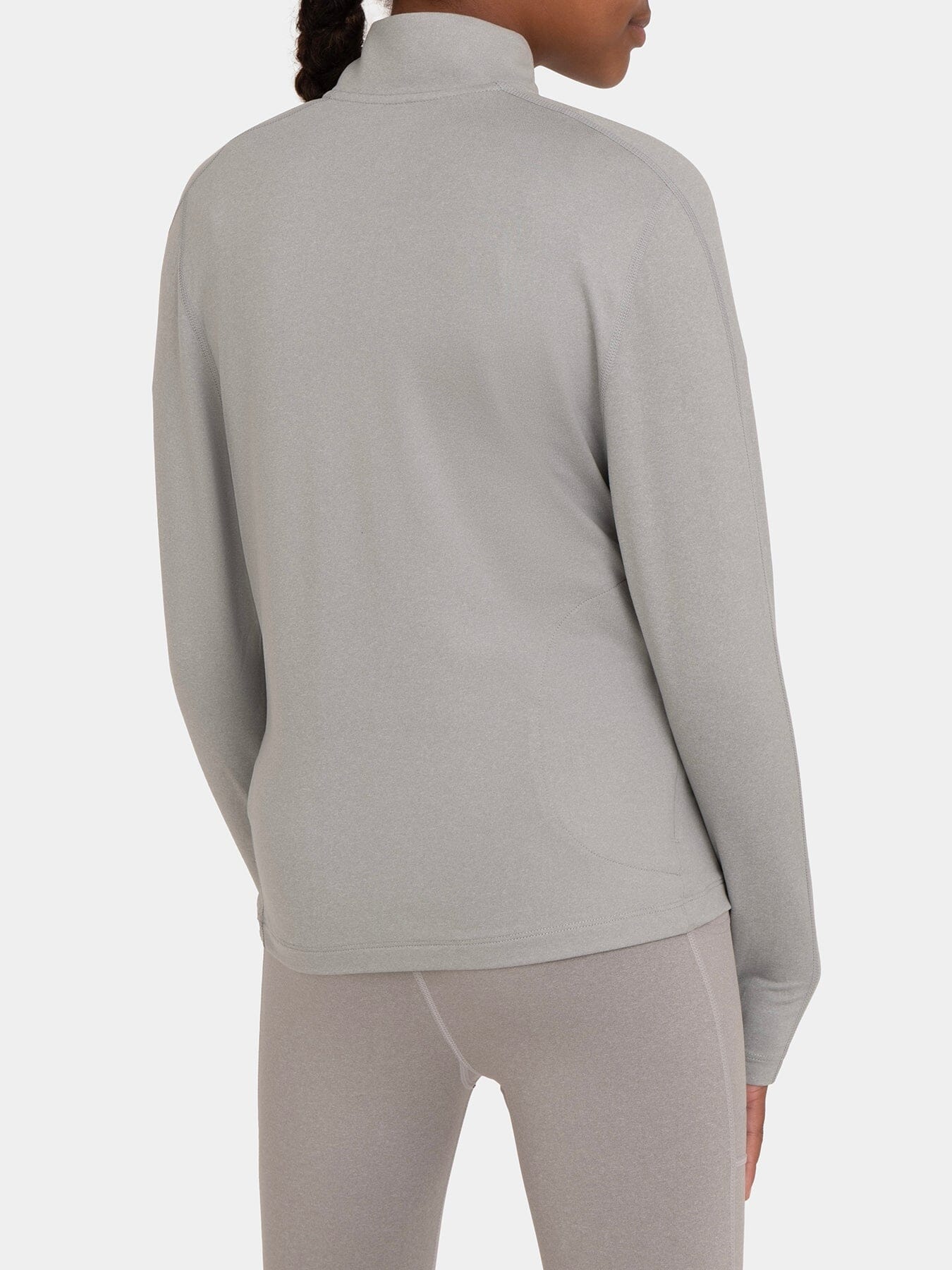 Fusion Half Zip Running Top For Girls With Thumbholes & Back Zip Pocket