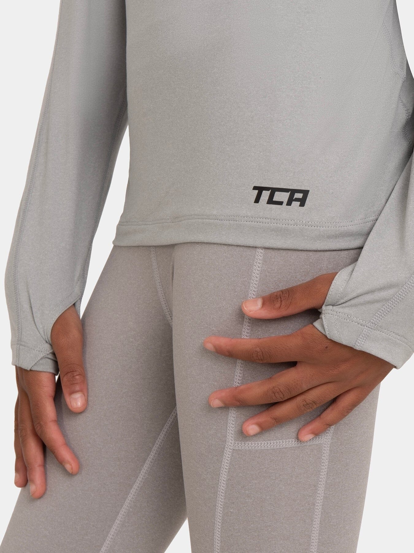 Fusion Half Zip Running Top For Girls With Thumbholes & Back Zip Pocket