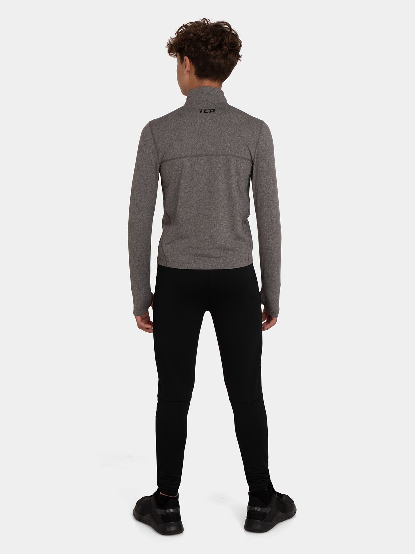 Fusion Half Zip Running Top For Boys with Thumbholes & Chest Zip Pocket