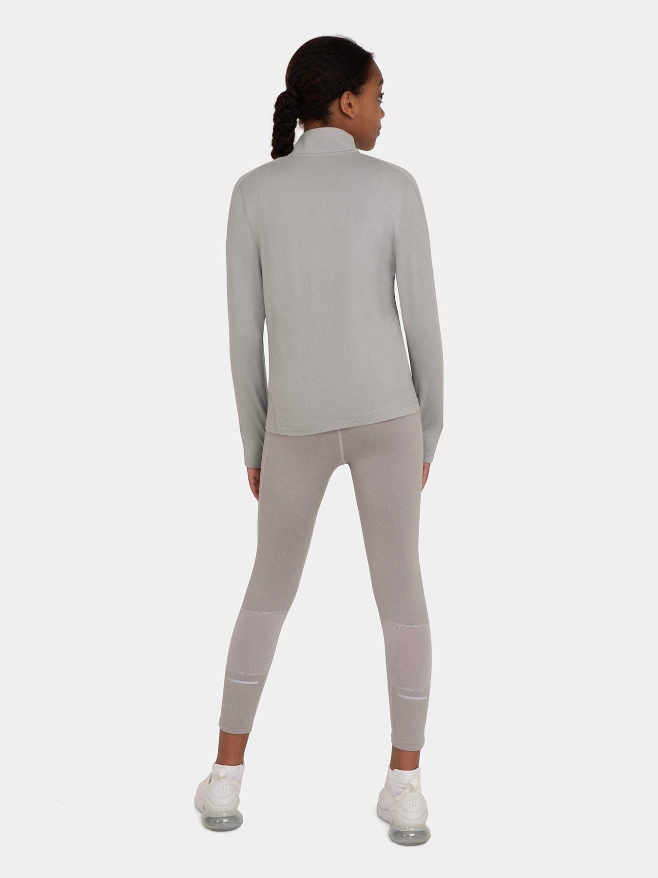 Fusion Half Zip Running Top For Girls With Thumbholes & Back Zip Pocket