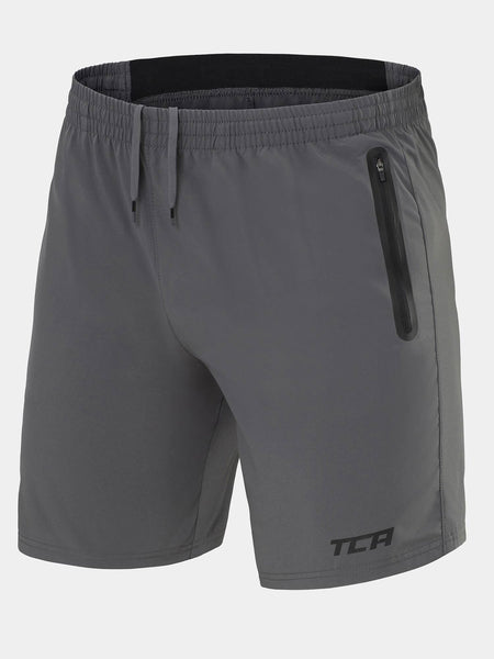 Men s Elite Tech Lightweight Running Short with Zip Pockets Asphalt TCA