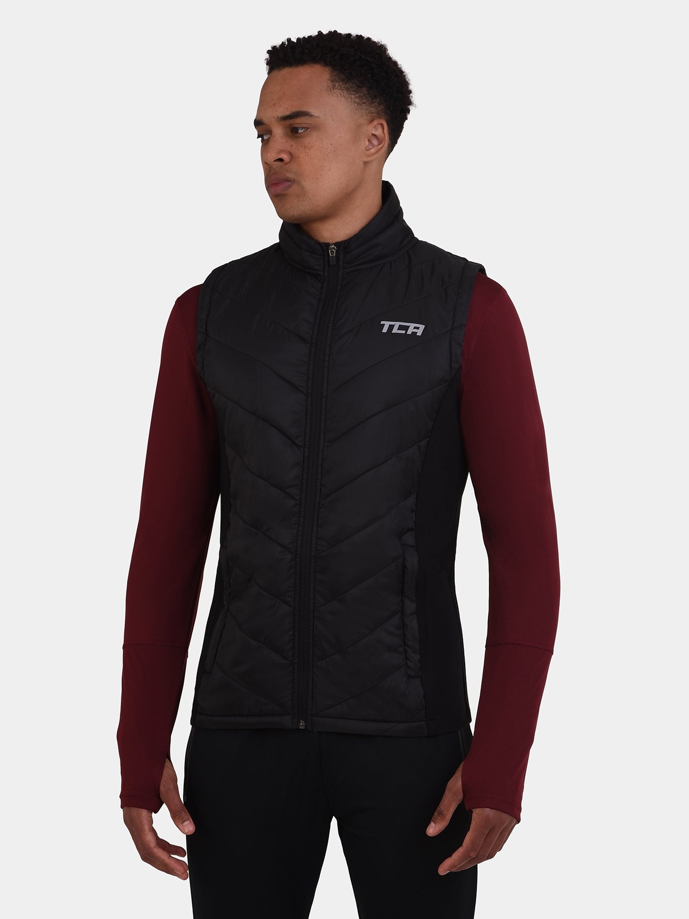 Men's Excel Running Sports Gilet with Zip Pockets - Black Stealth