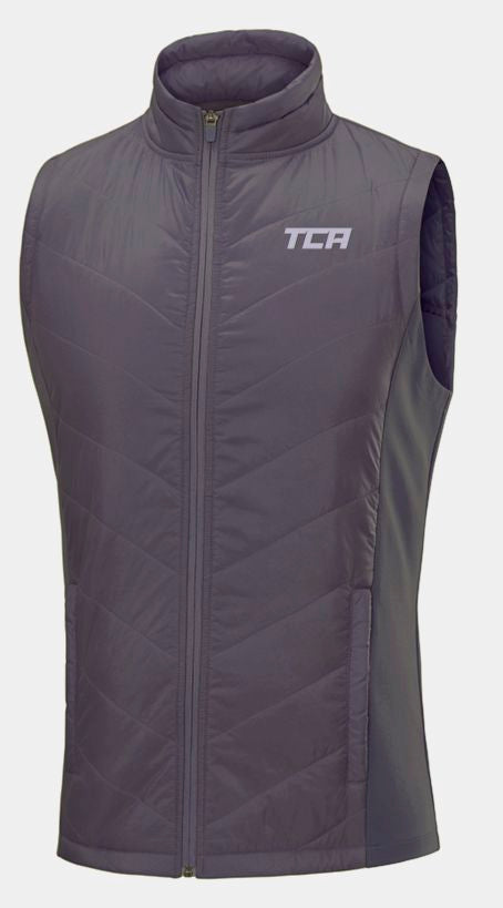 Excel Padded Running Gilet For Men With Zip Pockets & Reflective Strips