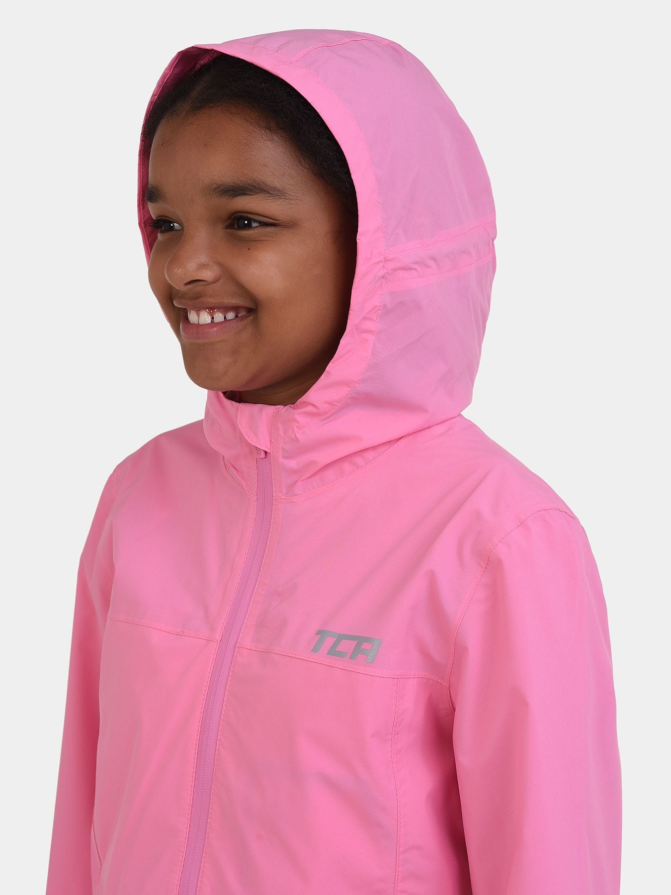 AirLite 2.0 Hooded Waterproof Rain Jacket For Girls With Side & Internal Zip Pockets & Reflective Strips