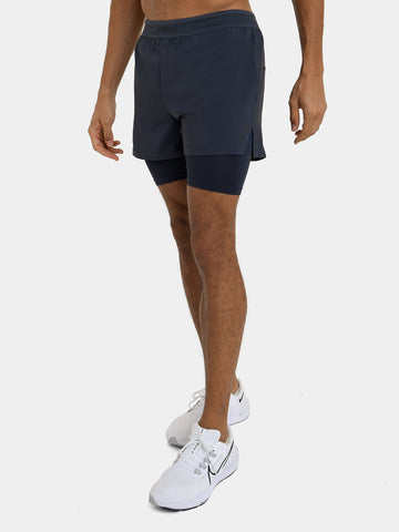 Flyweight 2-in-1 Running Short For Men With Side & Back Zip Pockets & Internal Compression Lining With Pocket