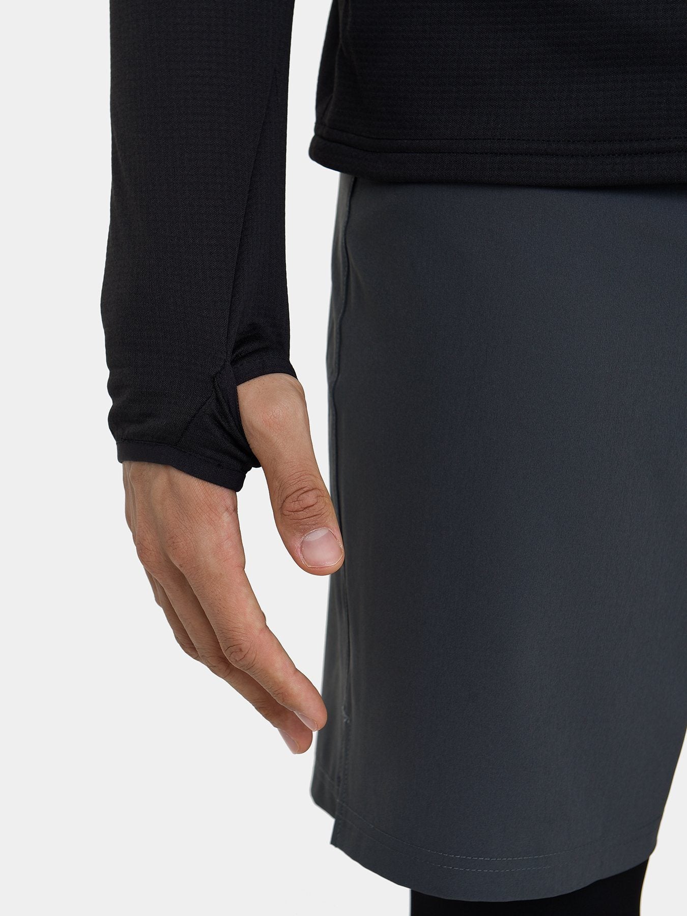 Cloud Fleece Quarter Zip Running Top For Men With Thumbholes & Side Zip Pocket