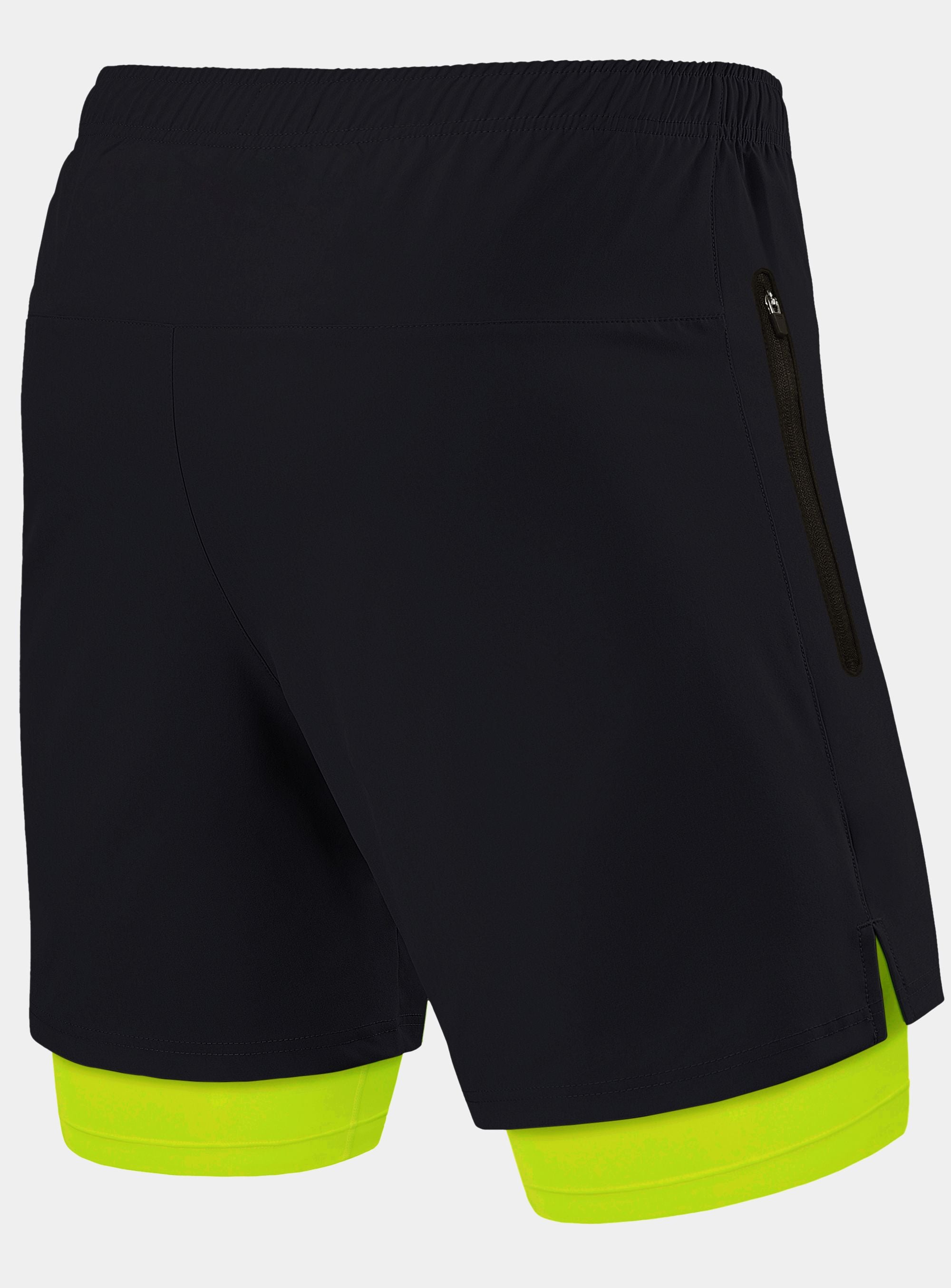 Black Running Shorts With Inner compression shorts For Men