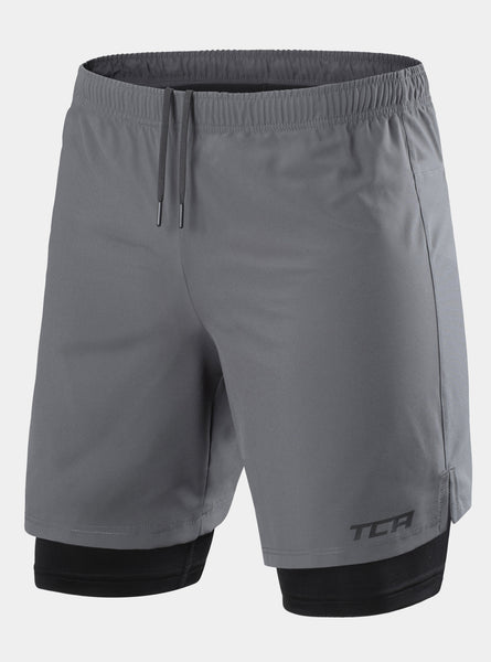 TCA | Men's 2 in 1 Running Shorts with Zip Pockets