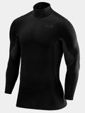 SuperThermal Compression Base Layer Long Sleeve Mock Neck For Men With Brushed Inner Fabric