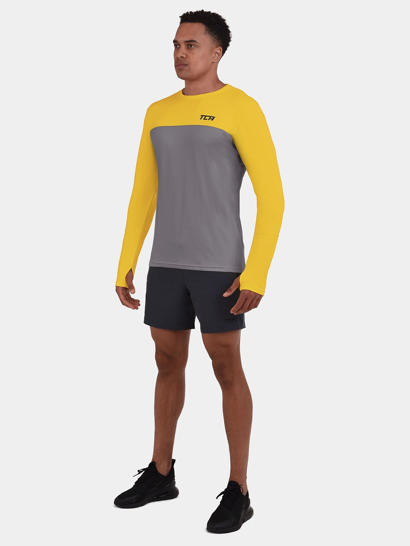 Stamina Long Sleeve Crew Neck Running Top For Men With Thumbholes