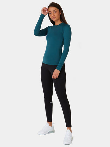SuperThermal Long Sleeve Compression Base Layer Crew Neck Top for Women With Brushed Inner Fabric