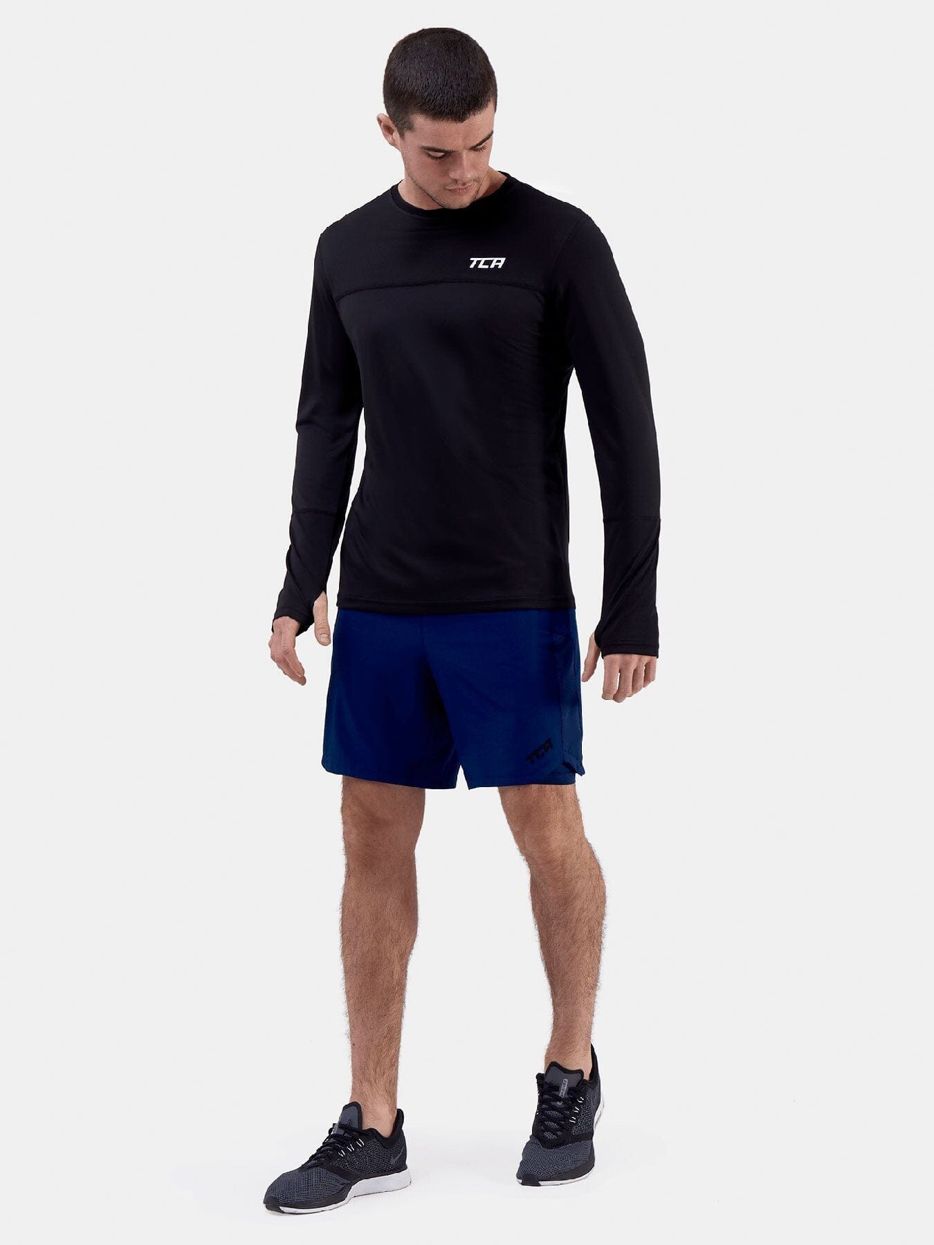 Stamina Long Sleeve Crew Neck Running Top For Men With Thumbholes