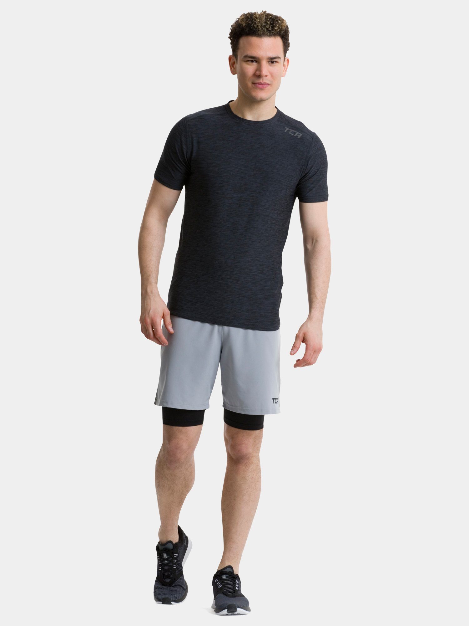 TCA Men's Galaxy Short Sleeve Gym Top - BLack