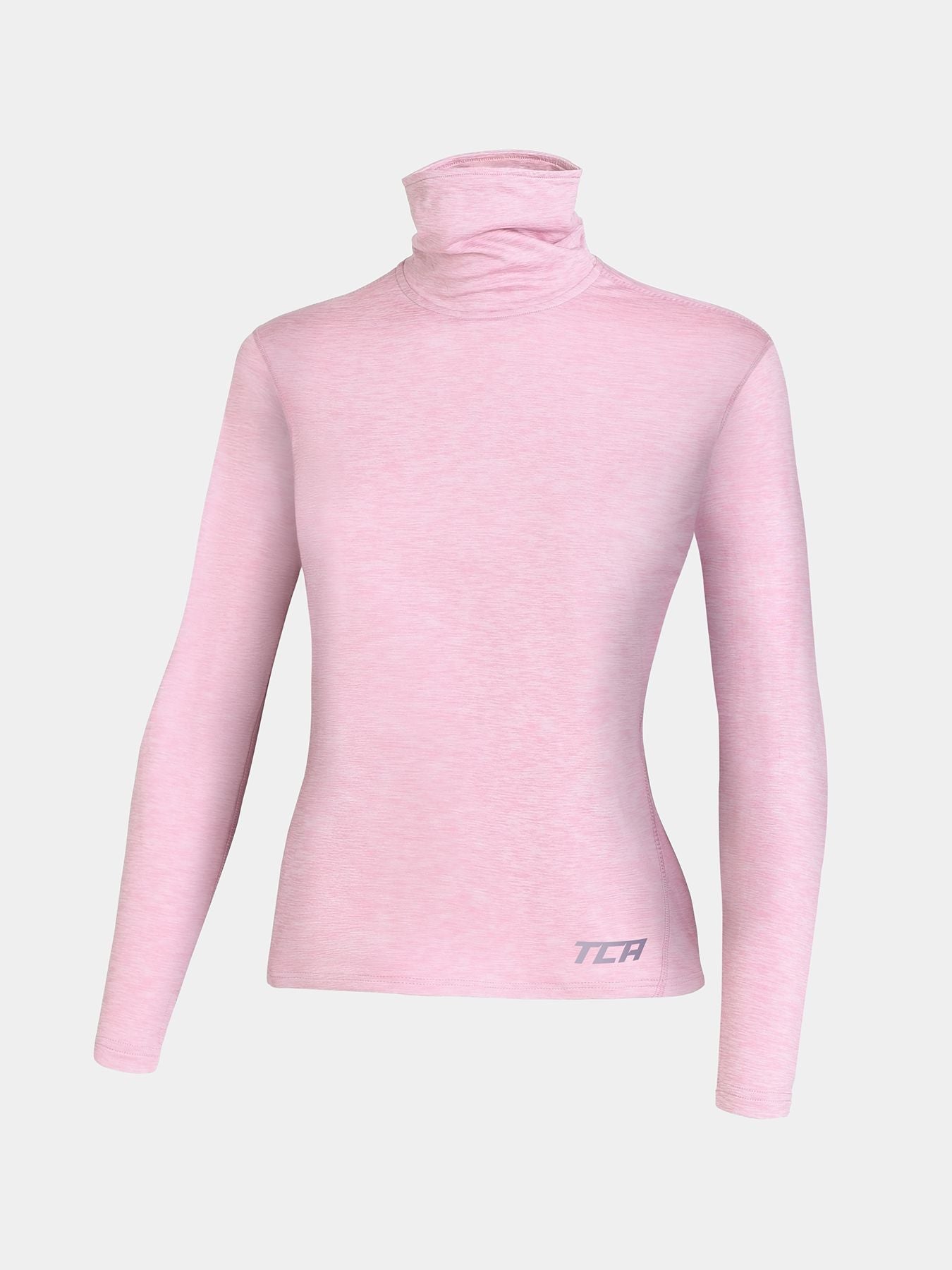 Warm-Up Thermal Long Sleeve Funnel Neck Top For Girls With Brushed Inner Fabric, Thumbholes & Reflective Strips