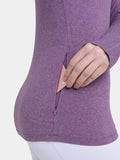 Fusion Half Zip Running Top For Women With Thumbholes & Back Zip Pocket