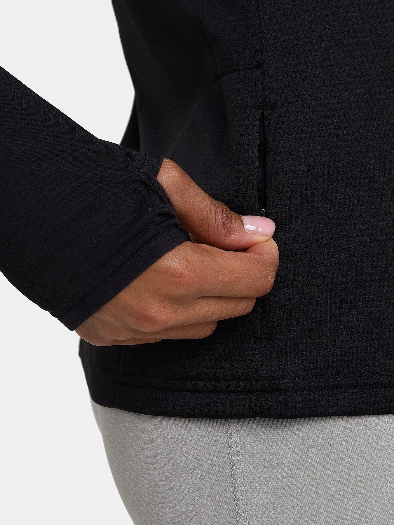Cloud Fleece Quarter Zip Running Top For Women With Thumbholes & Side Zip Pocket