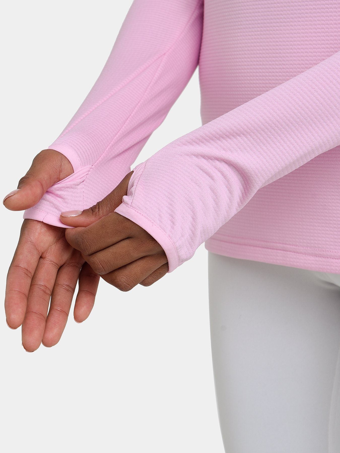 Cloud Fleece Quarter Zip Running Top For Women With Thumbholes & Side Zip Pocket