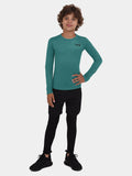 SuperThermal Compression Base Layer Long Sleeve Crew Neck For Boys With Brushed Inner Fabric