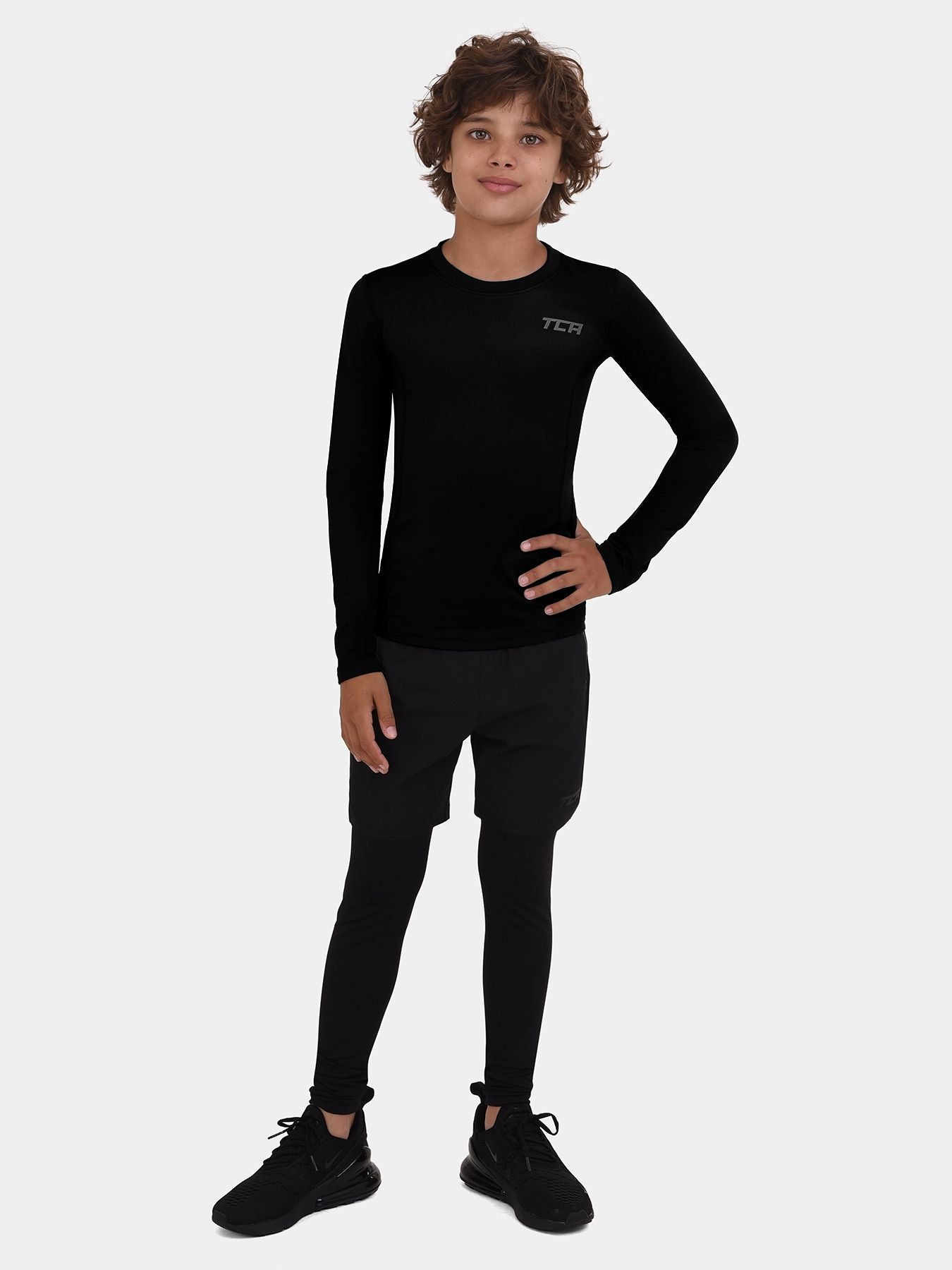 SuperThermal Compression Base Layer Long Sleeve Crew Neck For Boys With Brushed Inner Fabric